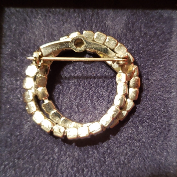 Double Circle Blue Stone Pin - Picture 2 of 4